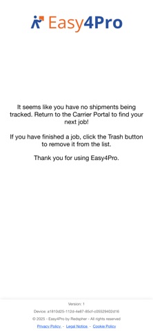 Carrier Tracking App Screenshot 1 of 3