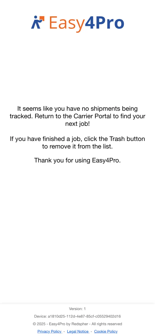 Screenshot #1 pour Carrier Tracking App
