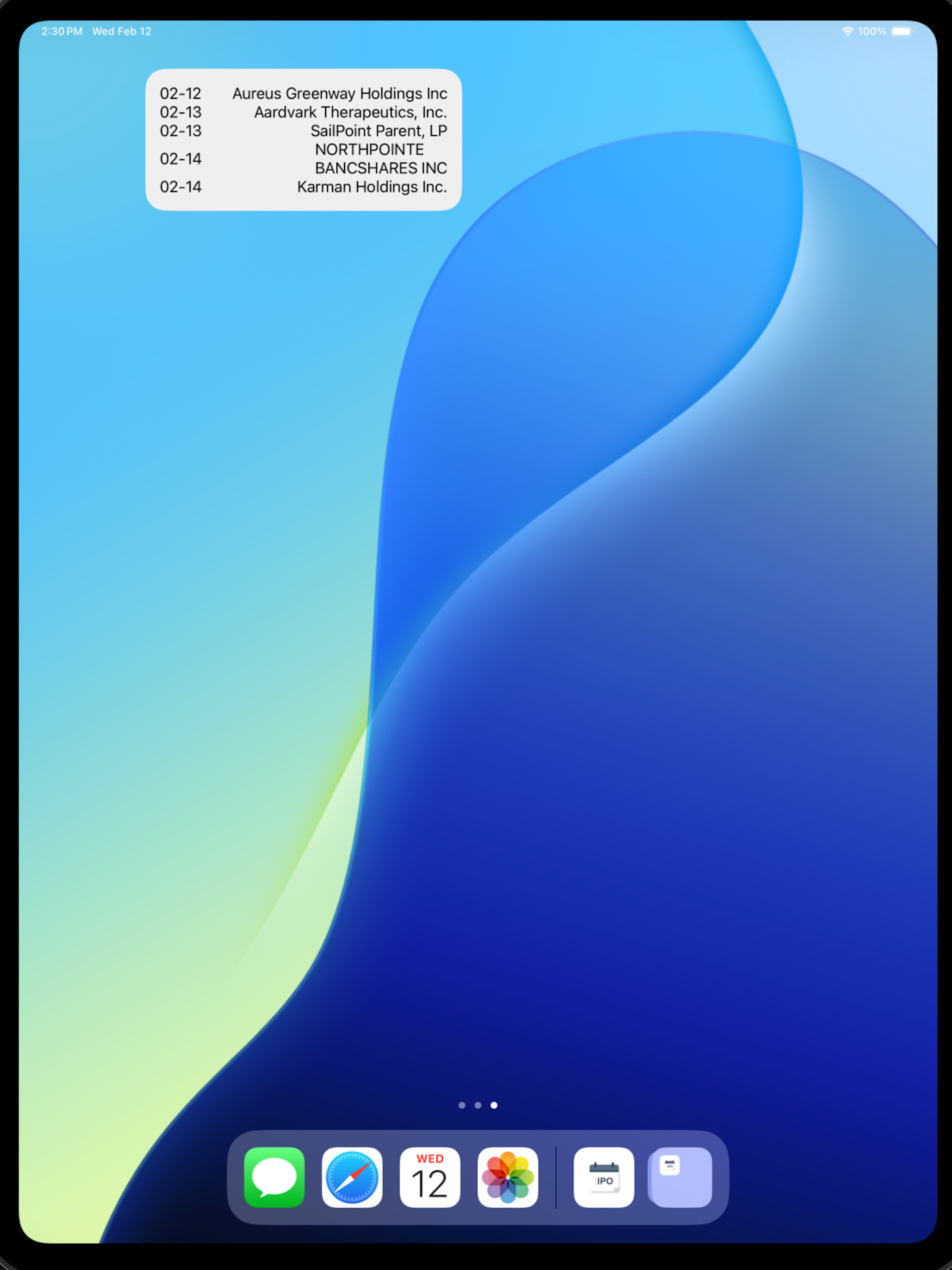 IPOWidget