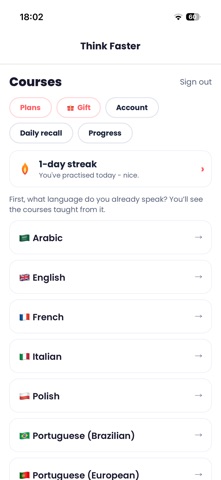 Think Faster Languages screenshot 1