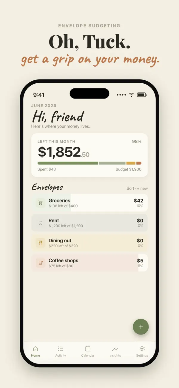 Screenshot #1 pour Envelope Budget App - Tuck