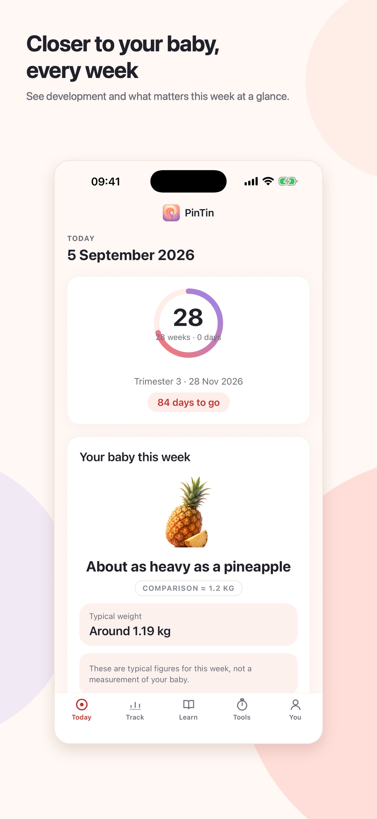 Screenshot 1 of PinTin: Pregnancy & Baby