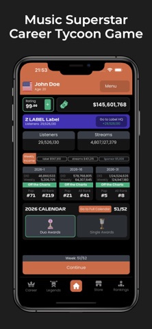 Music Superstar Career Tycoon iPhone screenshot