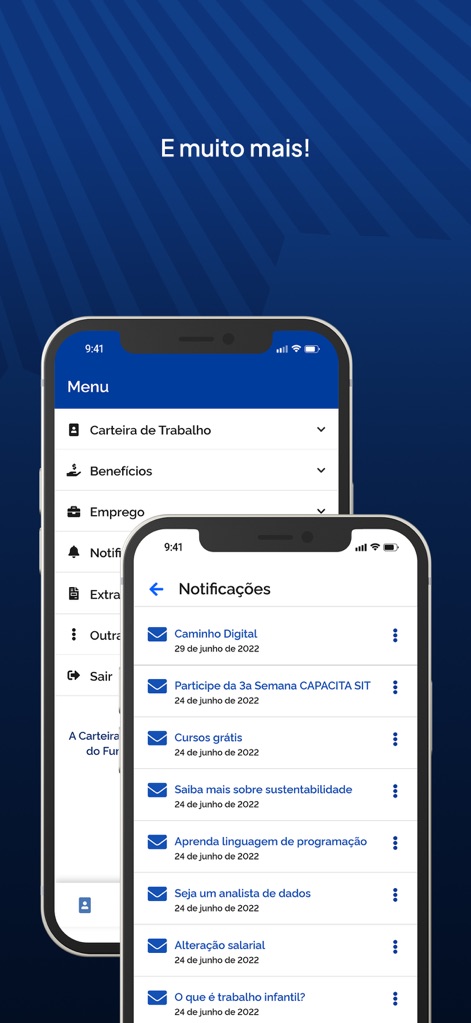 Carteira de Trabalho Digital - Comprehensive Menu