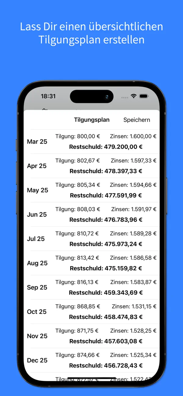 Screenshot #3 pour Tilgungsrechner • PRO