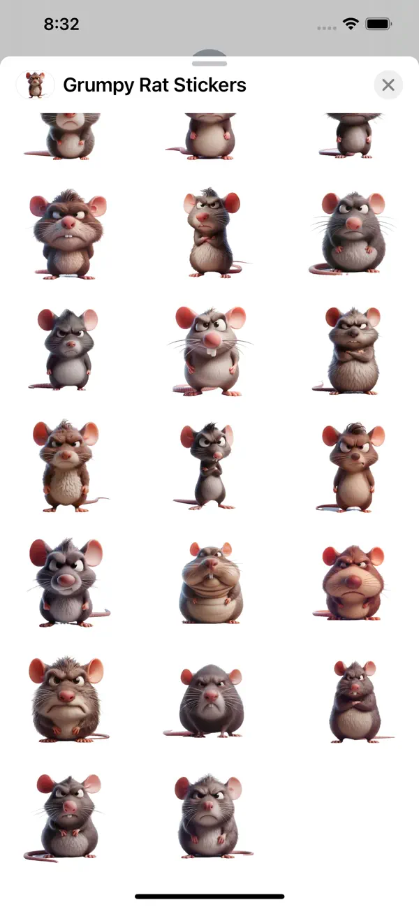 Screenshot #2 pour Grumpy Rat Stickers