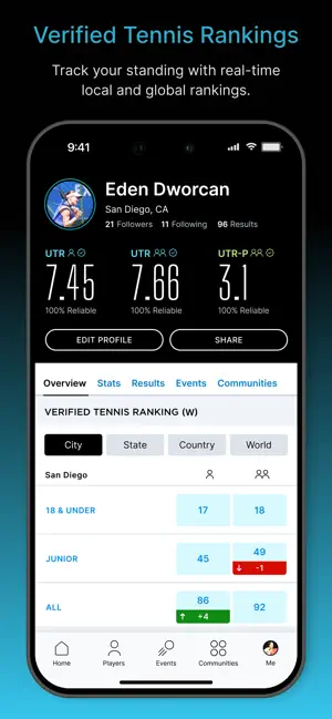 UTR Sports iPhone screenshot 2