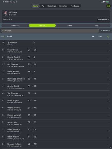 NC State Football App iPad screenshot