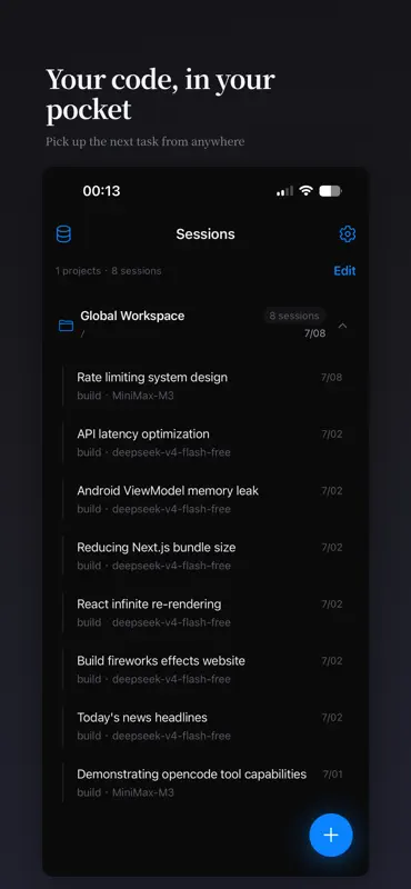 KKCode - OpenCode Mobile screenshot 1 of 4