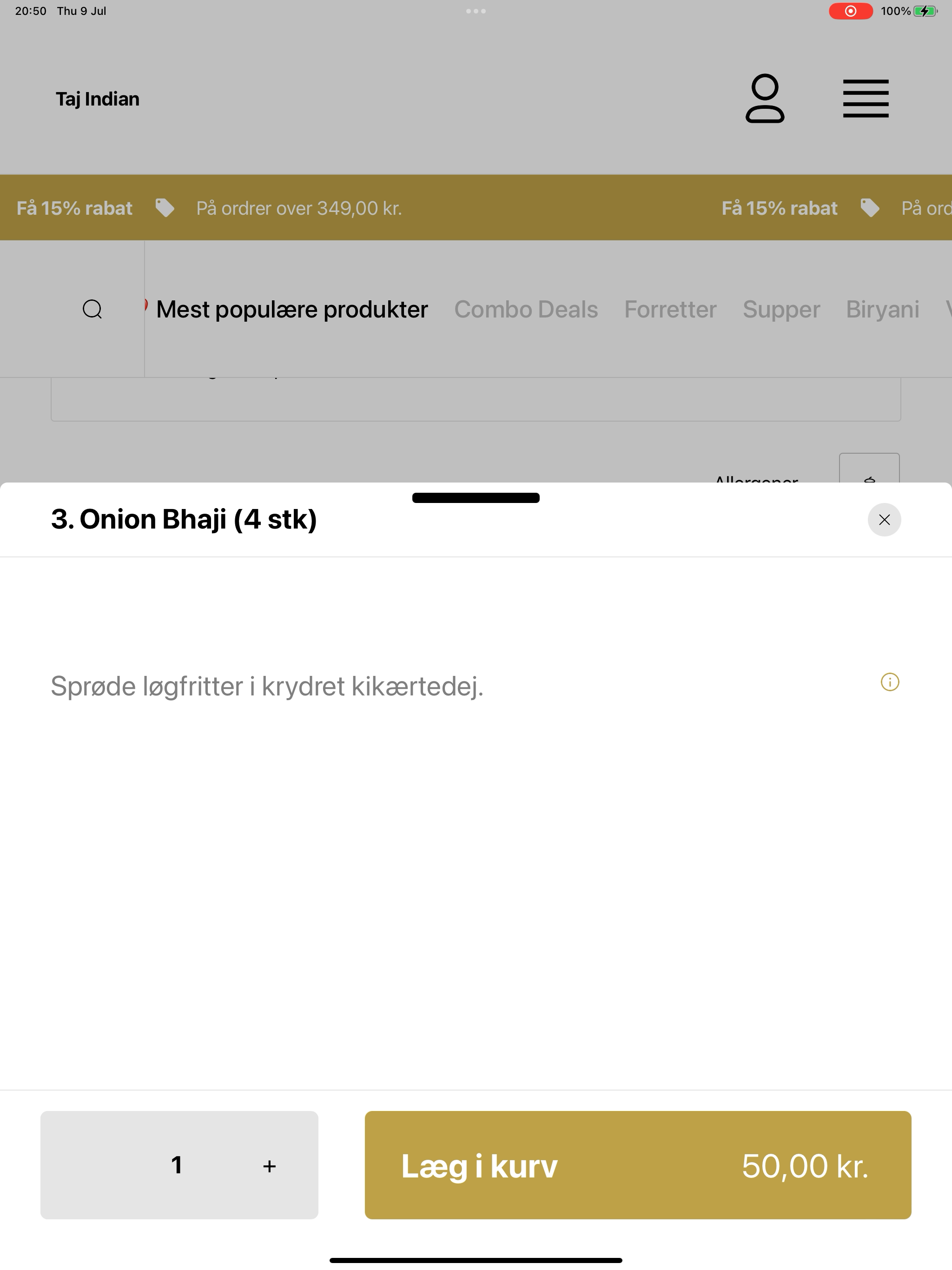 Taj Indian screenshot 8