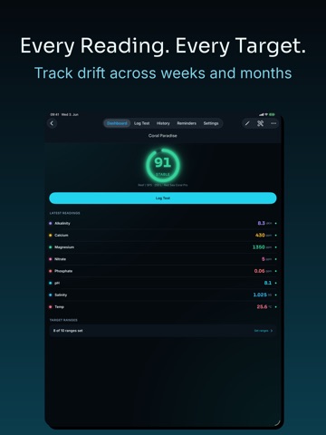 ReefDrift: Reef Parameter Log iPad screenshot