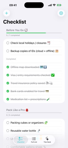 Trip Checklist Screenshot 3 of 7