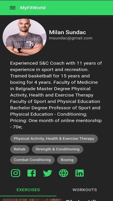 MyFitWorld Screenshot