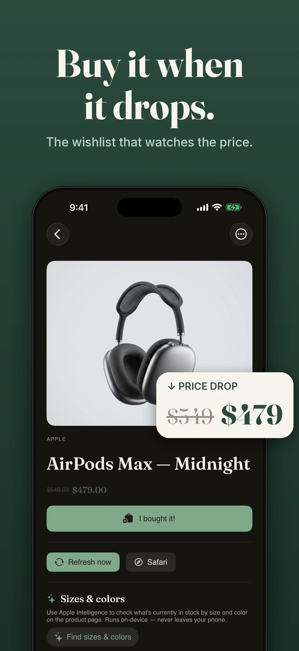 ForLater: AI Shopping Wishlist screenshot