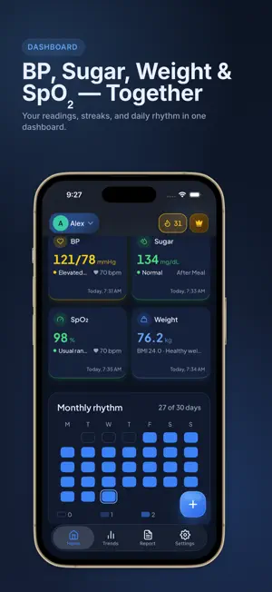 CardioLog: BP & Sugar Tracker screenshot 1