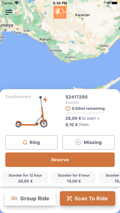 EasyScootersApp Screenshot