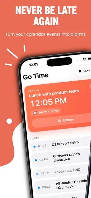 Go Time: Calendar Alarm screenshot 1