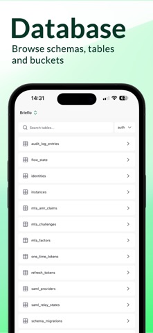 Supadex: Monitor for Supabase iPhone screenshot