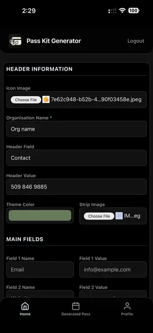 Digital Pass Generator screenshot 3