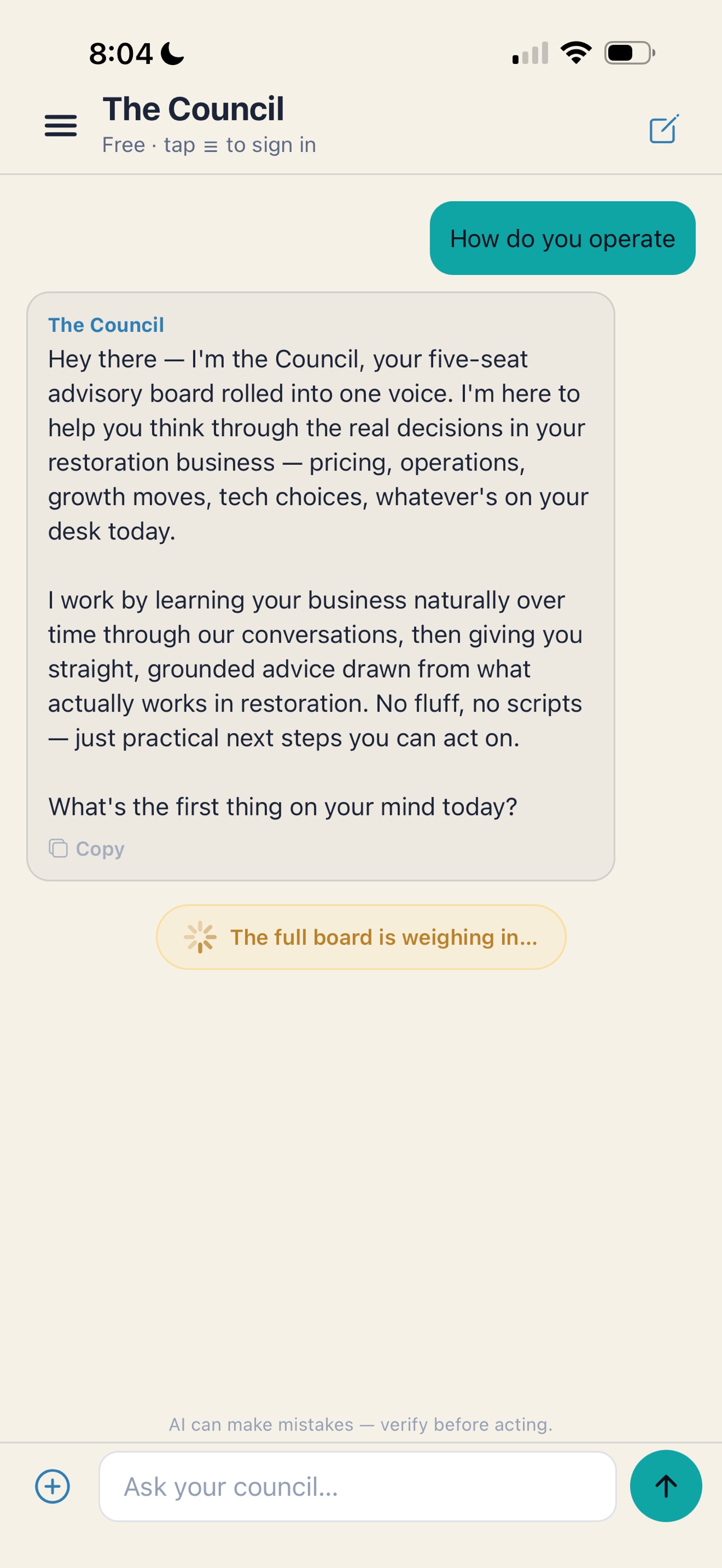 Screenshot 3 of AskTheAiCouncil