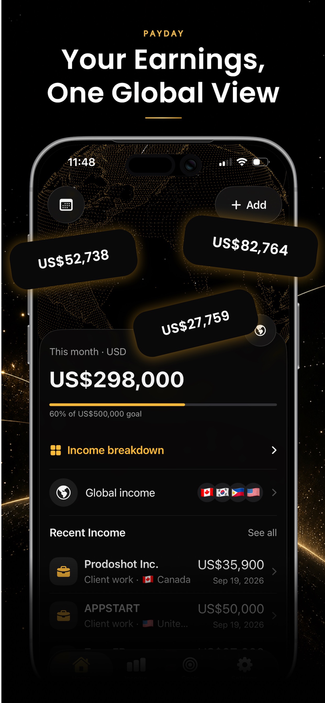 Screenshot 1 of Payday - Income Tracker