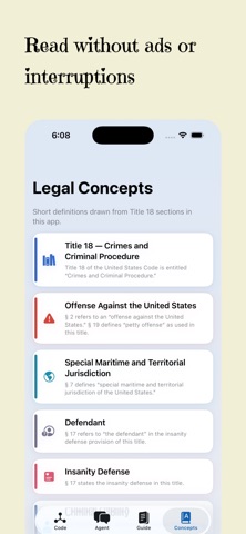 United States Criminal Code iPhone screenshot