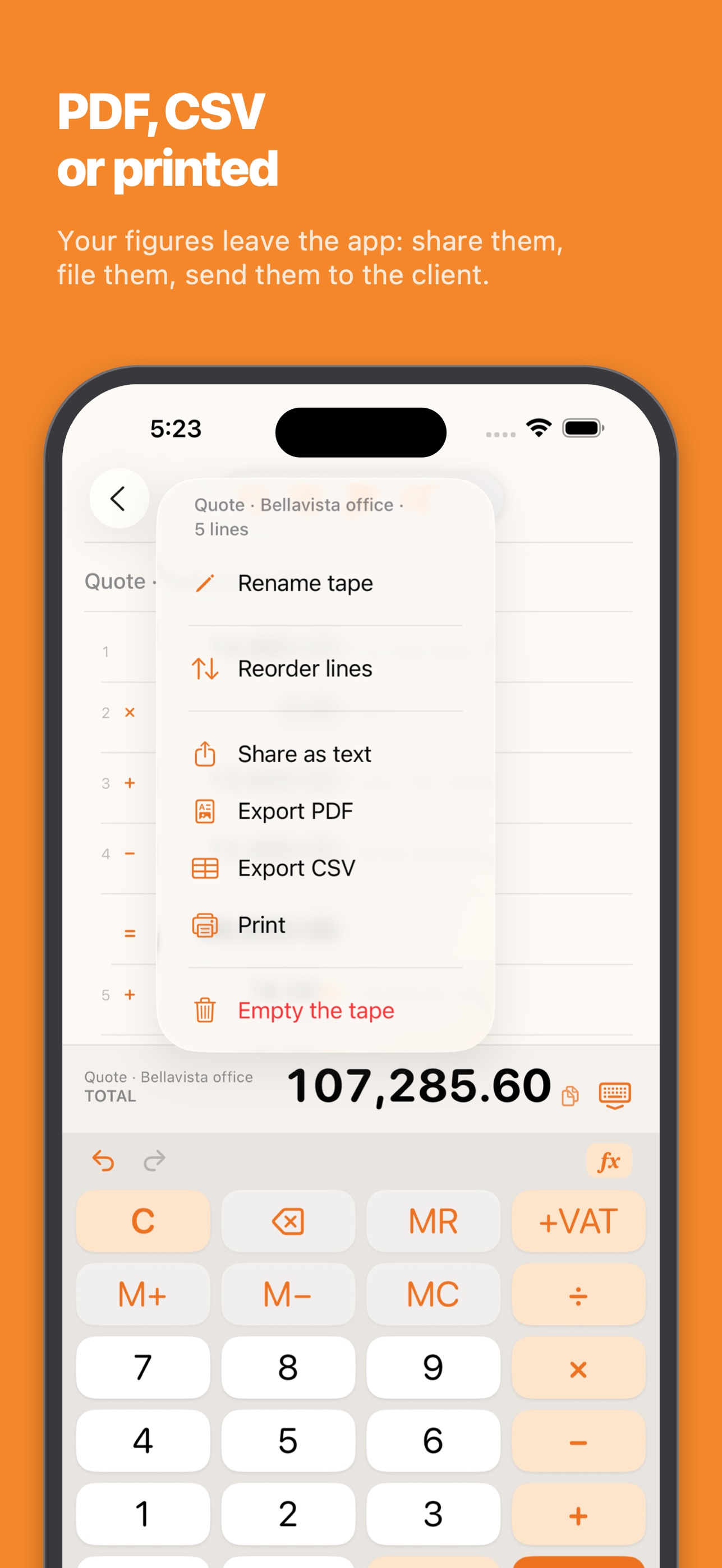 Screenshot 3 of Tape Calculator with Notes