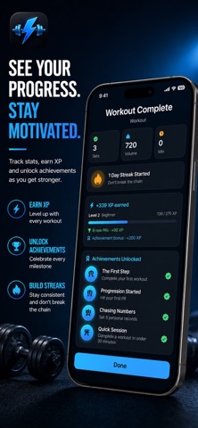RepVolt: Gym Workout Tracker iPhone screenshot
