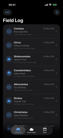Stratus Cloud Journal iPhone screenshot