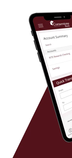 Cornerstone Bank iMobile screenshot 1