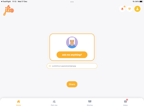 JLIO – anonymous Q&A & Stories iPad screenshot 1 - Social Networking app