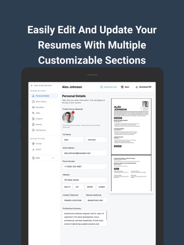 ResumeBuilder - Easy CV Maker iPad screenshot
