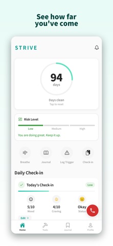 Strive - Recovery Tracker iPhone screenshot