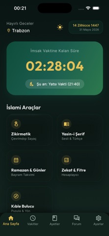 Huzur: Ezan Vakti & Zikirmat iPhone screenshot