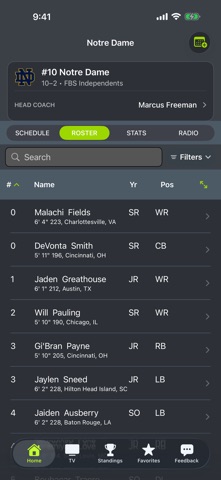Notre Dame Football iPhone screenshot