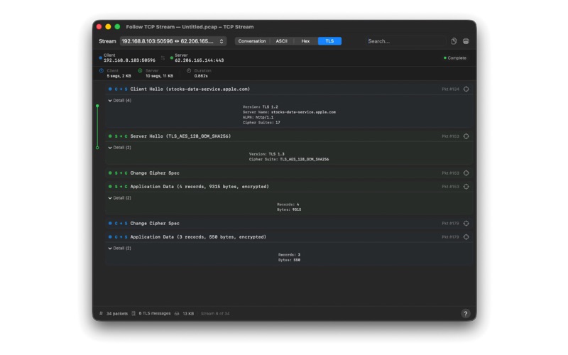 Cocoa Packet Analyzer screenshot