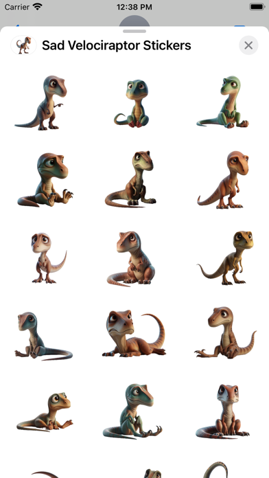 Screenshot #1 pour Sad Velociraptor Stickers
