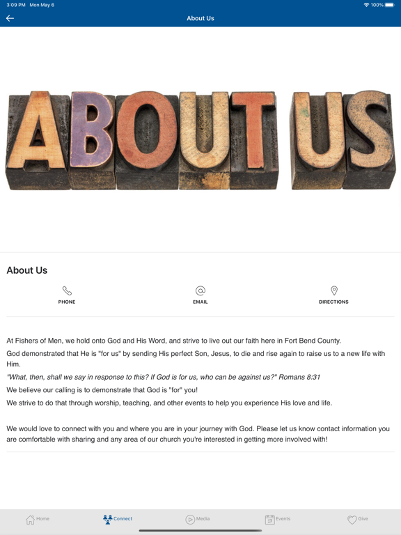 Fishers of Men Lutheran Church iPad screenshot 2 - Lifestyle app