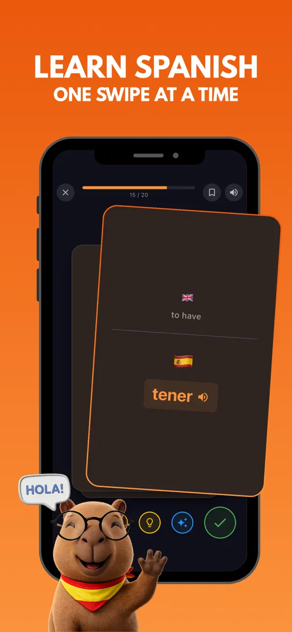 Screenshot #1 pour CapyCards - Spanish Vocabulary