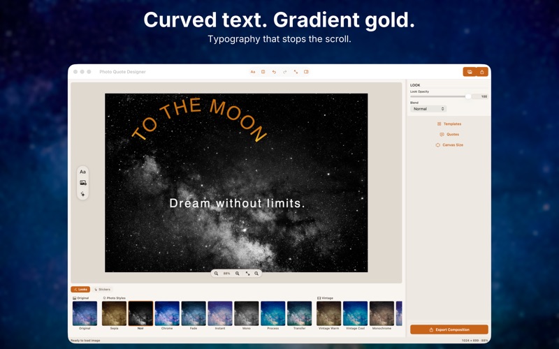 Adjust filter opacity and blend modes