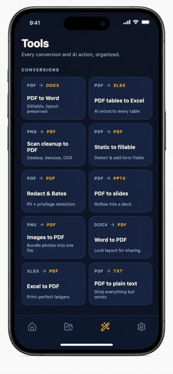 Screenshot #1 pour Smart AI PDF Converter