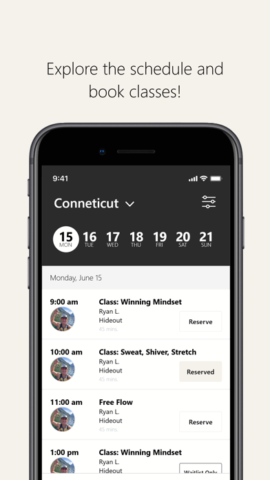 Hideout Sauna Club iPhone screenshot 3 - Health & Fitness app
