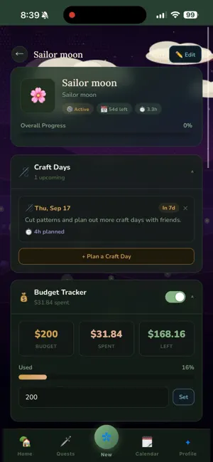 Cosplay Forge - Build Tracker screenshot 1