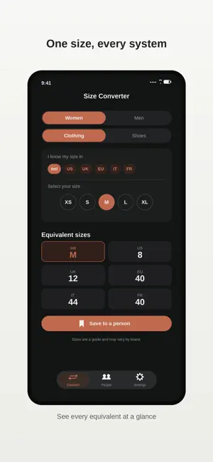 Shoe & Clothing Size Converter screenshot 4
