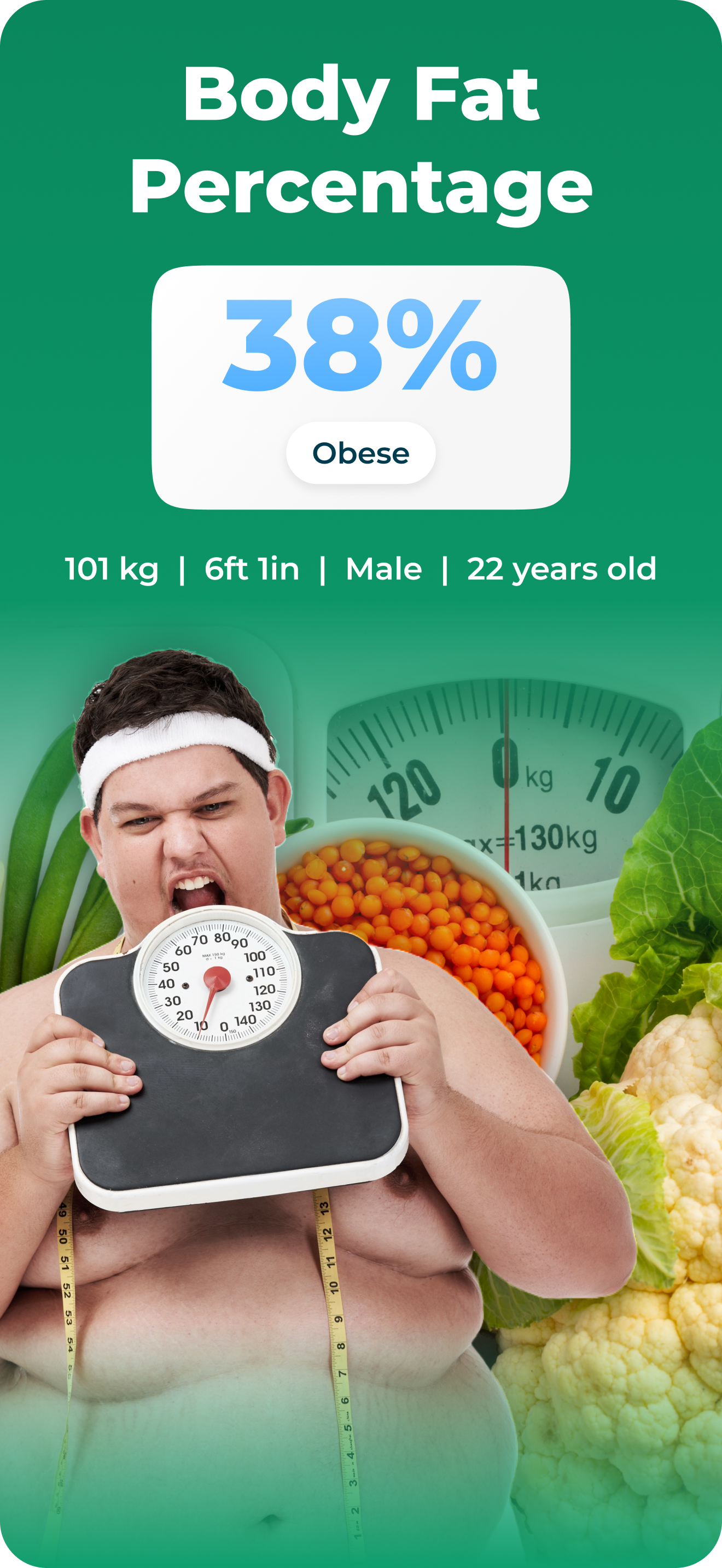 BMI, BMR & Body Fat Calculator