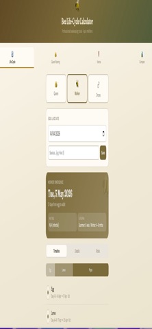 Bee Life-Cycle Calculator screenshot
