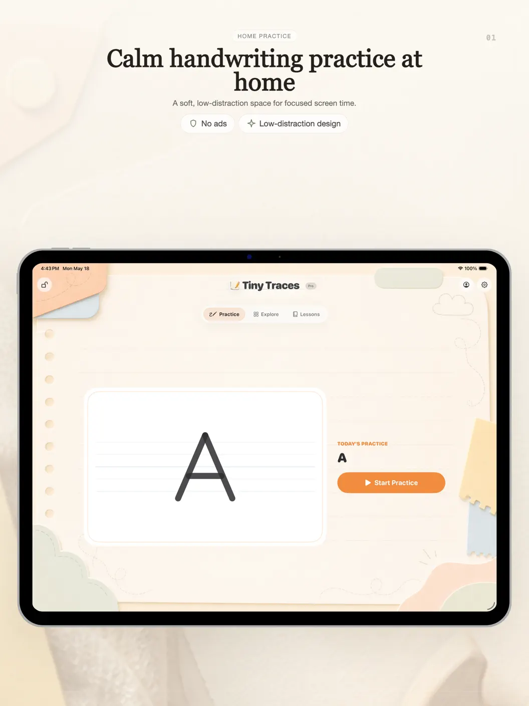 TinyTraces Kids ABC Tracing 儿童字母书写练习应用截图