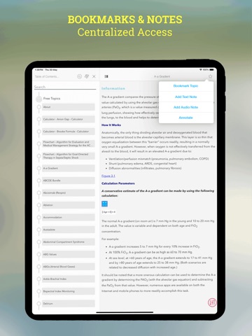 Quick Reference Critical Care iPad screenshot