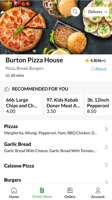 Burton Pizza House. Screenshot