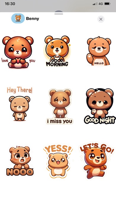 Benny the Bear, Cute Stickers Screenshot